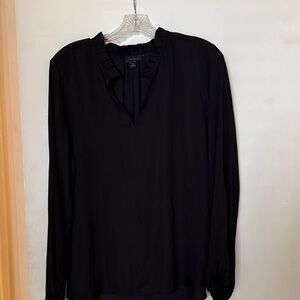 Ann Taylor Classic Black V-Neck Blouse
